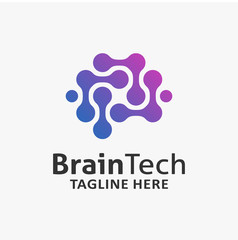 Wall Mural - Brain tech logo design