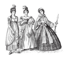 Woman Fashion - Romantic Period (1810-1860) / Vintage Illustration From Die Frau Als Hausarztin 1911