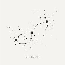 Star Constellation Zodiac Scorpio Black White Vector