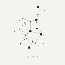 Star Constellation Zodiac Virgo Black White Vector