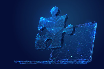 Leinwandbilder - puzzle on laptop screen low poly