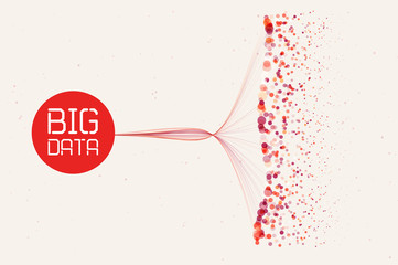 Poster - abstract infographics visualization. big data code representation. futuristic network or business an