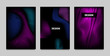 © ingara - Fluid Metallic Shapes Abstraction. Covers with Trendy Vibrant Gradient and Movement Effect. Abstract Wavy Geometry. Vector Templates with Distortion of Lines. Fluid Shapes for Business Presentation.