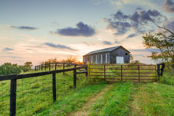 Wall Mural - Sunset with Barn