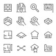 Real Estate Line Icon Set. Contains such Icons as Blueprint, Floor plan, Search and more. Expanded Stroke