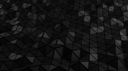  Elegance black triangular abstract background, Glossiness surface. 3d Rendering