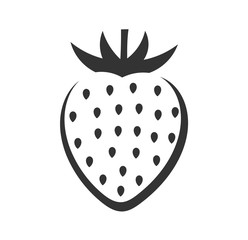 Wall Mural - strawberry black icon.