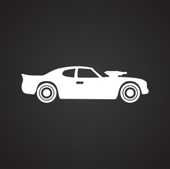 Poster - Car icon on background for graphic and web design. Simple vector sign. Internet concept symbol for website button or mobile app.
