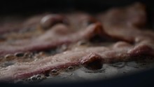 Slow Motion Bacon Sizzling