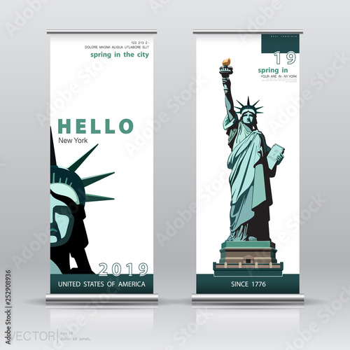 Statue Of Liberty New York Vertical Banner Design Advertising