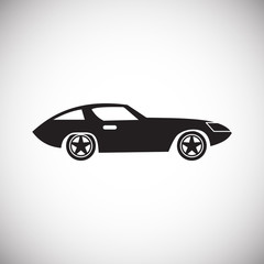 Poster - Car icon on background for graphic and web design. Simple vector sign. Internet concept symbol for website button or mobile app.