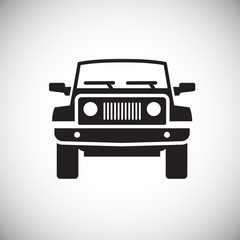 Poster - Car icon on background for graphic and web design. Simple vector sign. Internet concept symbol for website button or mobile app.