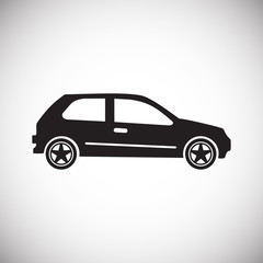 Poster - Car icon on background for graphic and web design. Simple vector sign. Internet concept symbol for website button or mobile app.