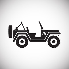 Poster - Car icon on background for graphic and web design. Simple vector sign. Internet concept symbol for website button or mobile app.