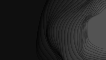 Wall Mural - vector 3d abstract background with paper cut shapes. dark carving art. paper craft landscape with gr