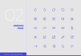 Leinwandbilder - Vector Line Icons Arrows Pack