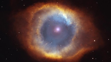 Wall Mural - Ring nebula in outer space, burst and clouds, seamless rotating. Contains public domain image by Nasa