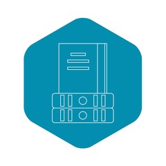 Poster - Three books icon. Outline illustration of three books vector icon for web