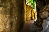 Fototapeta Na drzwi - Street in medieval Eze village at french Riviera coast, Provence, France