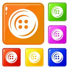 Poster - Fashion button icons set collection vector 6 color isolated on white background