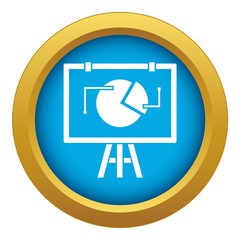 Poster - Flip chart with statistics icon blue vector isolated on white background for any design