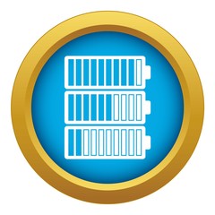 Poster - Battery indicators icon blue vector isolated on white background for any design