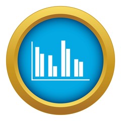 Poster - Financial analysis chart icon blue vector isolated on white background for any design