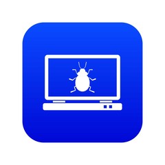 Poster - Laptop icon digital blue for any design isolated on white vector illustration