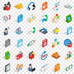 Poster - Business analytics icons set. Isometric style of 36 business analytics vector icons for web for any design