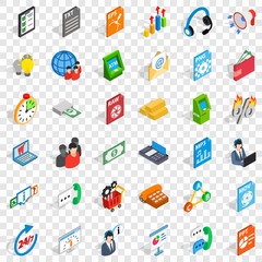 Poster - Business plan icons set. Isometric style of 36 business plan vector icons for web for any design