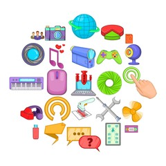 Poster - computer application icons set. cartoon set of 25 computer application vector icons for web isolated