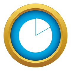 Poster - Business pie chart icon blue vector isolated on white background for any design