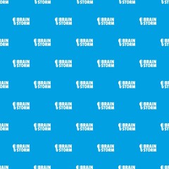 Poster - Brain storm pattern vector seamless blue repeat for any use