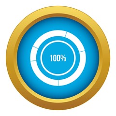 Poster - Diagram pie chart icon blue vector isolated on white background for any design