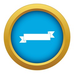 Poster - Origami ribbon icon blue vector isolated on white background for any design