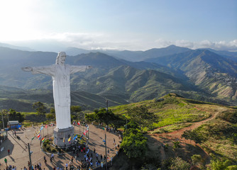 Cristo Rey Statue with city view