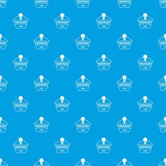 Poster - Thought pattern vector seamless blue repeat for any use