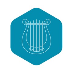 Poster - Harp icon. Outline illustration of harp vector icon for web