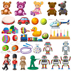 Canvas Print - Set of children toys