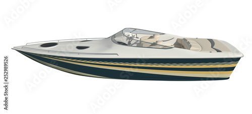 Powerboat Isolated on white background 3d illustration