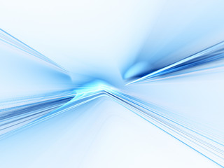 Leinwandbilder - Abstract blue background. 3d illustration. Fractal graphics composition of rays of light.