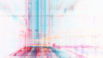 Aufkleber - abstract background. digital data visualization. 3d illustration based on fractal graphics.