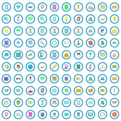 Poster - 100 contact us icons set in cartoon style for any design vector illustration