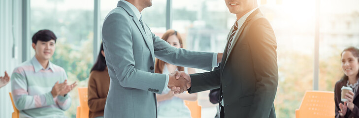 celebrated, business corporation organization teamwork concept. business people congratulated, succe