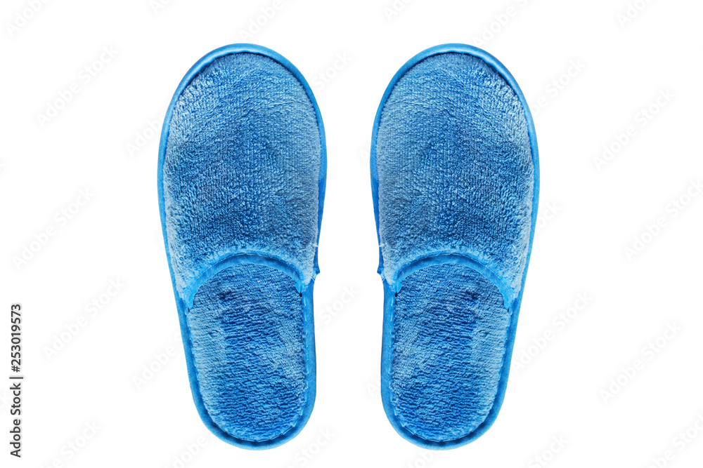 Blue slippers isolated