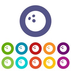 Poster - Bowling ball icons color set vector for any web design on white background
