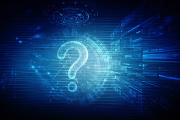 Poster -  2d illustration question mark