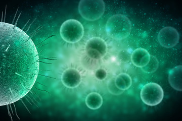 Wall Mural - 3d rendering Virus bacteria cells background