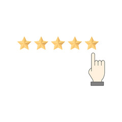 Wall Mural - 5 star rating icon vector illustration eps10. Isolated badge for website or app - stock infographics