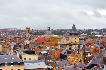 View over coastal city Dieppe in Seine Maritime department in the Normandy region of northern France